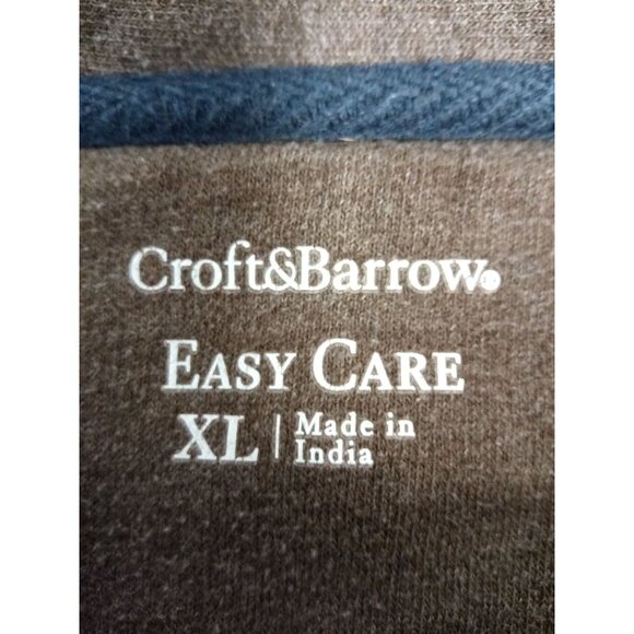 Croft and Barrow Men's Brown Quarter Zip Easy Care Sweater Sz XL - Picture 5 of 7